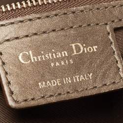 Pre Owned Dior Metallic Brown Cannage Coated Canvas Medium Panarea Tote