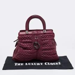 Pre Owned Dior Burgundy Leather Karenina Hermitage Satchel