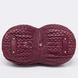 Pre Owned Dior Burgundy Leather Karenina Hermitage Satchel