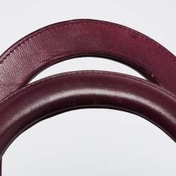 Pre Owned Dior Burgundy Leather Karenina Hermitage Satchel