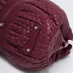 Pre Owned Dior Burgundy Leather Karenina Hermitage Satchel