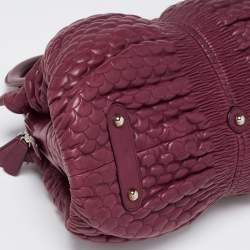 Pre Owned Dior Burgundy Leather Karenina Hermitage Satchel