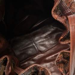 Pre Owned Dior Brown Python Cannage Drawstring Bag