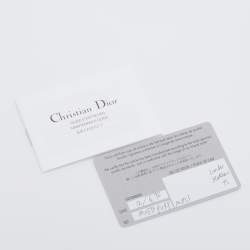 Pre Owned Dior Light Grey Cannage Patent Leather Medium Lady Dior Tote