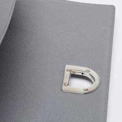 Pre Owned Dior Grey Leather Medium Diorama Shoulder Bag