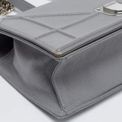 Pre Owned Dior Grey Leather Medium Diorama Shoulder Bag