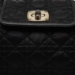 Pre Owned Dior Black Nylon And Leather Charming Satchel