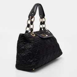 Pre Owned Dior Black Nylon And Leather Charming Satchel