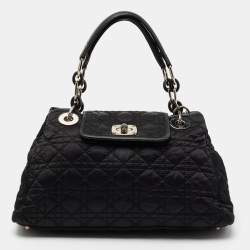 Pre Owned Dior Black Nylon And Leather Charming Satchel