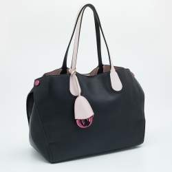 Pre Owned Dior Black/Pink Leather Addict Shopping Tote