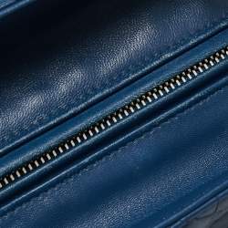 Pre Owned Dior Blue Leather Large Lady Dior Tote