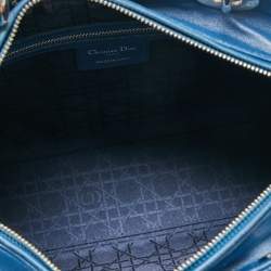 Pre Owned Dior Blue Leather Large Lady Dior Tote