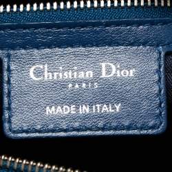 Pre Owned Dior Blue Leather Large Lady Dior Tote