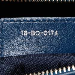 Pre Owned Dior Blue Leather Large Lady Dior Tote