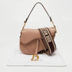 Pre Owned Dior Pink Leather Saddle Shoulder Bag