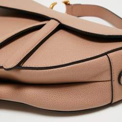 Pre Owned Dior Pink Leather Saddle Shoulder Bag