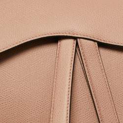 Pre Owned Dior Pink Leather Saddle Shoulder Bag