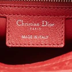 Pre Owned Dior Brick Red Ostrich Large Lady Dior Tote