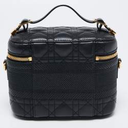 مملوكة مسبقًا Dior Black Cannage Leather Small Diortravel Vanity Case