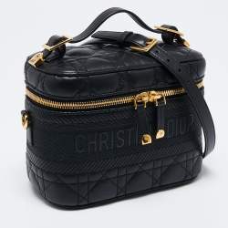 مملوكة مسبقًا Dior Black Cannage Leather Small Diortravel Vanity Case