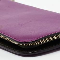 Pre Owned Dior Purple Leather Diorissimo Long Wallet