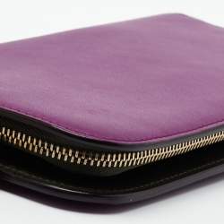 Pre Owned Dior Purple Leather Diorissimo Long Wallet