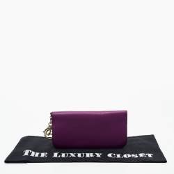 Pre Owned Dior Purple Leather Diorissimo Long Wallet