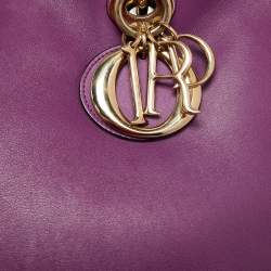 Pre Owned Dior Purple Leather Medium Diorissimo Shopper Tote