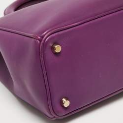 Pre Owned Dior Purple Leather Medium Diorissimo Shopper Tote