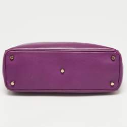 Pre Owned Dior Purple Leather Medium Diorissimo Shopper Tote