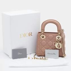 مملوكة مسبقًا Dior Nude Cannage Leather Mini Lady Dior Tote