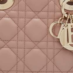 مملوكة مسبقًا Dior Nude Cannage Leather Mini Lady Dior Tote
