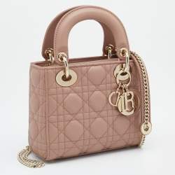 مملوكة مسبقًا Dior Nude Cannage Leather Mini Lady Dior Tote