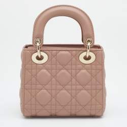 مملوكة مسبقًا Dior Nude Cannage Leather Mini Lady Dior Tote