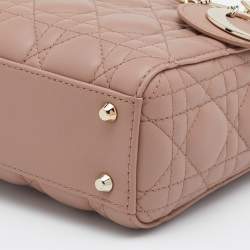 مملوكة مسبقًا Dior Nude Cannage Leather Mini Lady Dior Tote