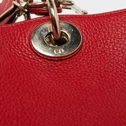 Pre Owned Dior Red Leather Medium Diorissimo Shopper Tote
