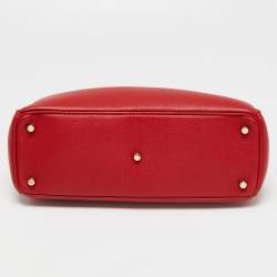 Pre Owned Dior Red Leather Medium Diorissimo Shopper Tote