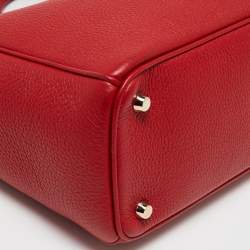 Pre Owned Dior Red Leather Medium Diorissimo Shopper Tote