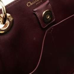 Pre Owned Dior Red Leather Medium Diorissimo Shopper Tote