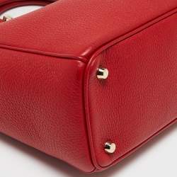 Pre Owned Dior Red Leather Medium Diorissimo Shopper Tote
