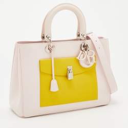 Pre Owned Dior Tri Color Leather Diorissimo Pocket Tote
