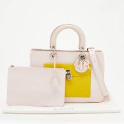 Pre Owned Dior Tri Color Leather Diorissimo Pocket Tote