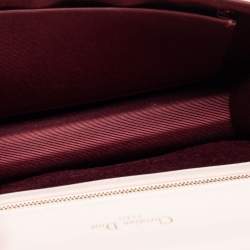 Pre Owned Dior Beige Patent Leather Medium Diorama Shoulder Bag