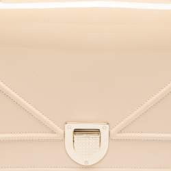 Pre Owned Dior Beige Patent Leather Medium Diorama Shoulder Bag