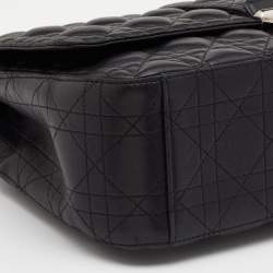 مملوكة مسبقًا حقيبة ديور ميس ديور جلد كاناج أسود بقلاب كبيرة