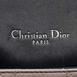 مملوكة مسبقًا حقيبة ديور ميس ديور جلد كاناج أسود بقلاب كبيرة