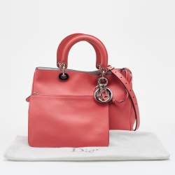 Pre Owned Dior Coral Pink Leather Medium Diorissimo Shopper Tote