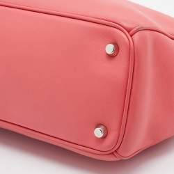 Pre Owned Dior Coral Pink Leather Medium Diorissimo Shopper Tote