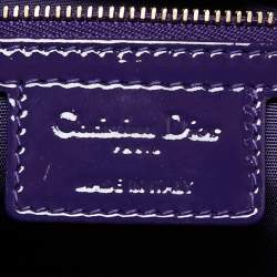 Pre Owned Dior Purple Cannage Soft Patent Leather Lady Dior Shopper Tote
