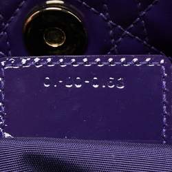 Pre Owned Dior Purple Cannage Soft Patent Leather Lady Dior Shopper Tote